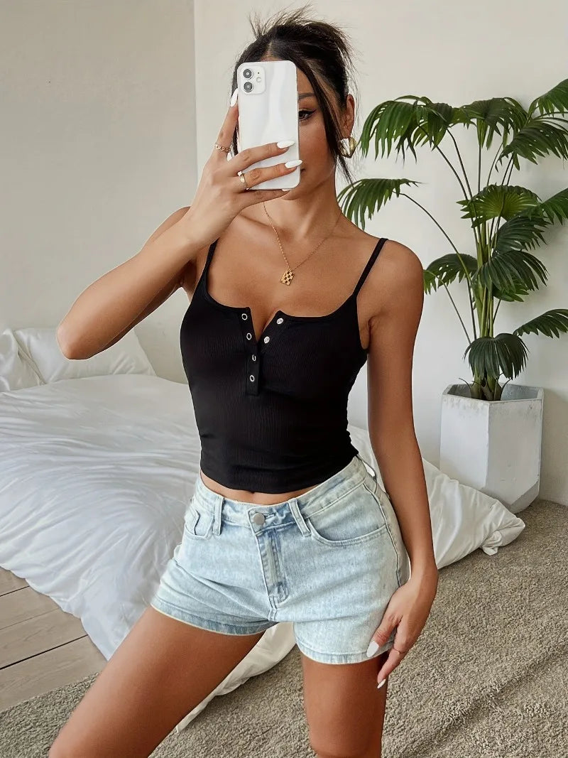Women's Cropped Tops Casual Basic T-shirt